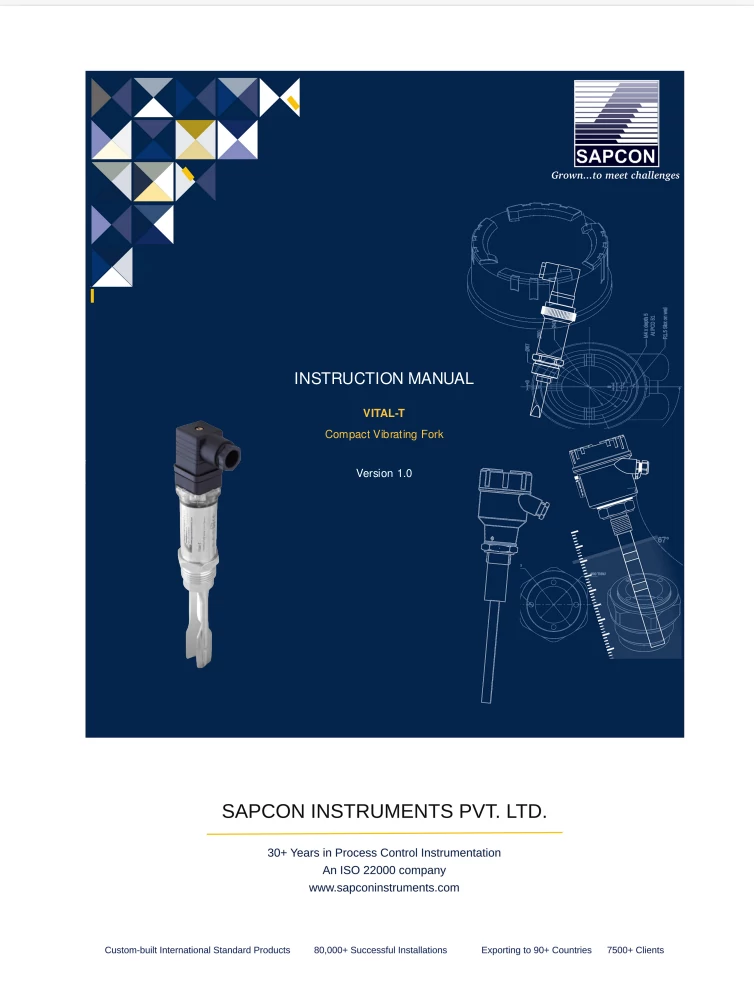 Vibrating Fork Level Sensor Instruction Manual